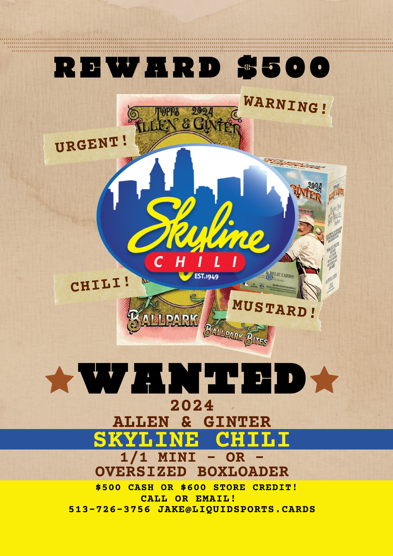 Allen & Ginter 2024 from Topps -- Chasing Skyline Chili