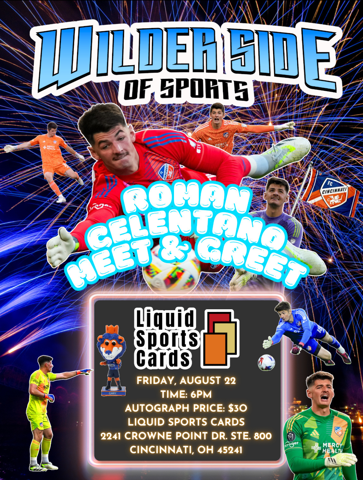 Roman Celentano comes to Liquid Sports Cards August 22nd!