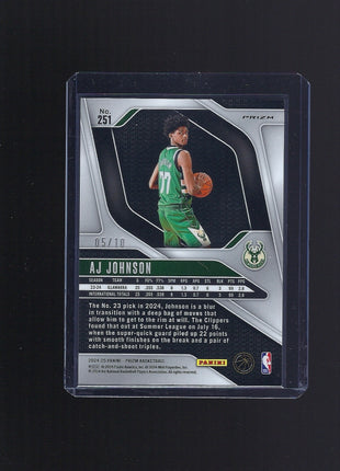 AJ Johnson 2024 Prizm #251 Milwaukee Bucks Gold /10