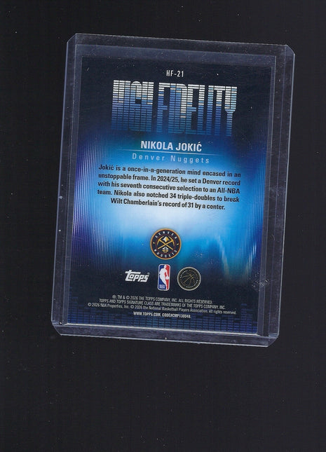 Nikola Jokic 2026 Topps Signature Class High Fidelity #HF-21 Denver Nuggets /10