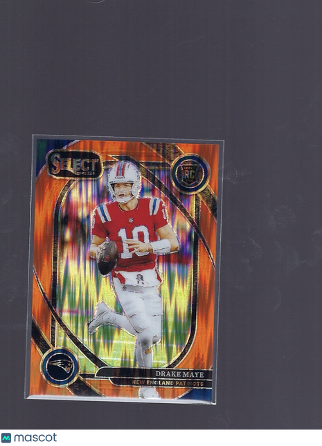 Drake Maye 2025 Panini Select Prizm Club Level #218 New England Patriots Orange RC 180/399