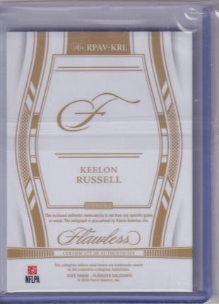 Keelon Russell 2025 Flawless Collegiate #RPAV-KRL SMU Mustangs 03/15 Authentic