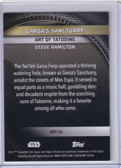 2022 Topps Chrome Star Wars Boba Fett Art of Tatooine Steve Hamilton #AOT-14