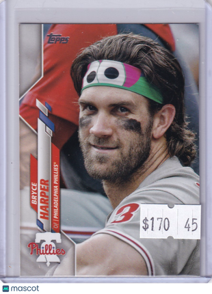 Bryce Harper 2020 Topps Series One #250 Short Print (SP) Photo Variation