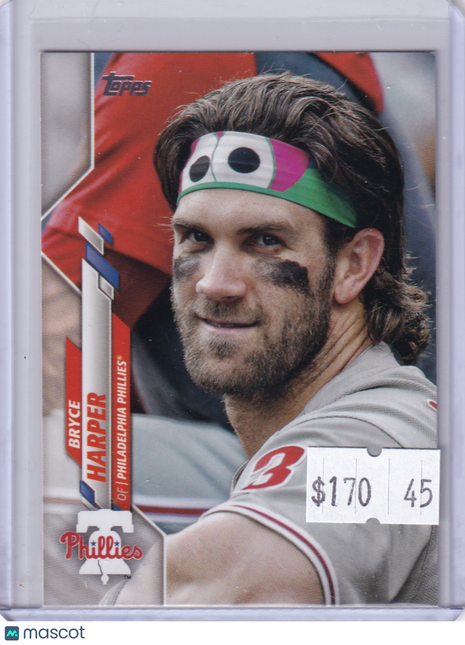 Bryce Harper 2020 Topps Series One #250 Short Print (SP) Photo Variation