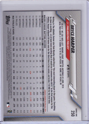 Bryce Harper 2020 Topps Series One #250 Short Print (SP) Photo Variation