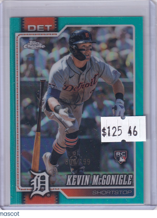 Kevin McGonigle 2024 Topps Chrome #16 Detroit Tigers Aqua RC 009/199