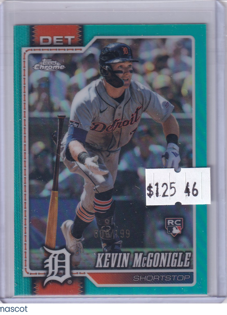Kevin McGonigle 2024 Topps Chrome #16 Detroit Tigers Aqua RC 009/199