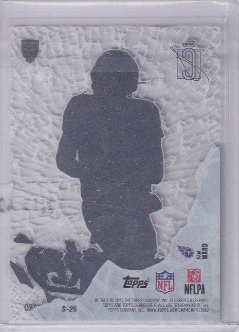 Cam Ward 2025 Topps Signature Class Shattered #S-25 Tennessee Titans RC