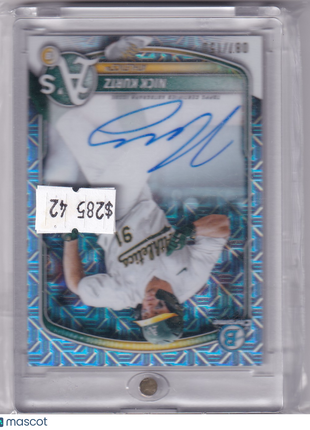 Nick Kurtz 2024 Bowman Chrome Autograph #CPA-NK Athletics Mojo Refractor /150
