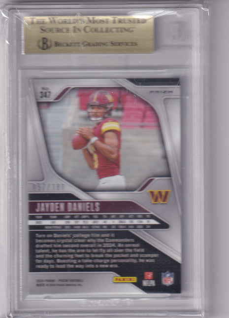 Jayden Daniels 2024 Panini Prizm #347 Washington Commanders Hyper 057/180 RC