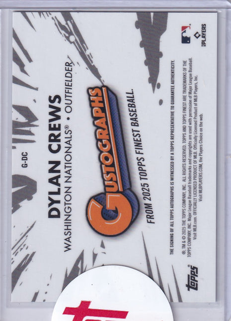 Dylan Crews 2025 Topps Finest GUSTOGRAPHS #G-DC Washington Nationals