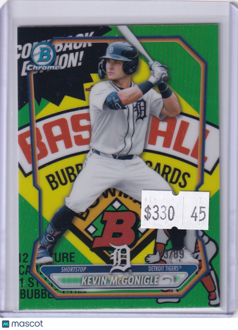 Kevin McGonigle 2025 Bowman Chrome #BCP-145 Detroit Tigers Green 3/89