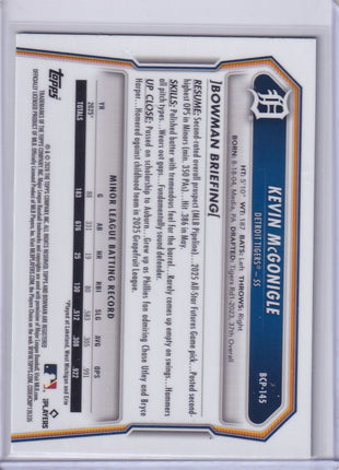 Kevin McGonigle 2025 Bowman Chrome #BCP-145 Detroit Tigers Green 3/89