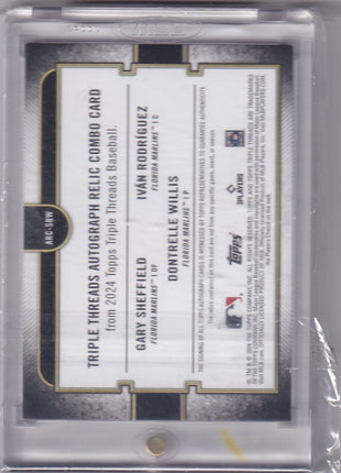 Sheffield Rodríguez Willis 2024 Topps Triple Threads #ARC-SRW Marlins /18 Auto