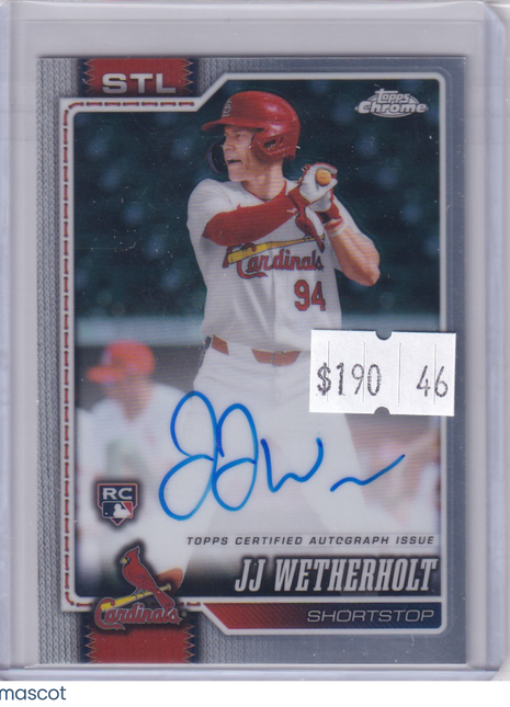 JJ Wetherholt 2024 Topps Chrome #RA-JJW St. Louis Cardinals RC