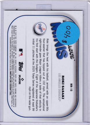 Roki Sasaki 2025 Topps Chrome Major League Minis #MM-10 Los Angeles Dodgers RC