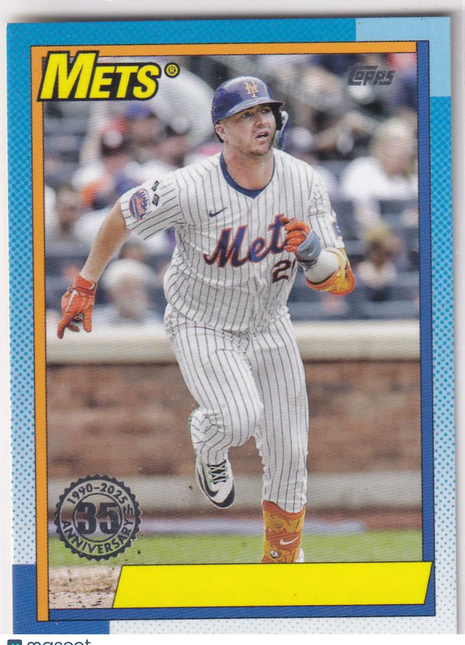 Pete Alonso 2025 Topps 1990 Topps Baseball 35th Anniversary #T90-30 New York Mets 21/35