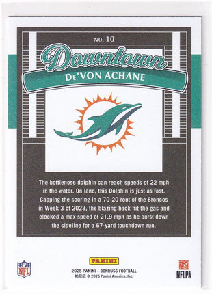 De'Von Achane 2025 Donruss Downtown #10 Miami Dolphins