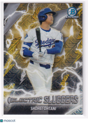 Shohei Ohtani 2026 Bowman Chrome Electric Sluggers #ES-18 Los Angeles Dodgers Gold Refractor 29/50