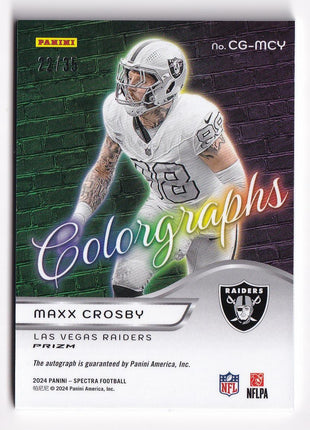 Maxx Crosby 2024 Panini Spectra Prizm #CG-MCY Las Vegas Raiders Green 22/35
