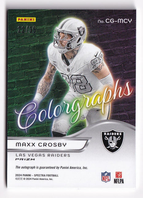 Maxx Crosby 2024 Panini Spectra Prizm #CG-MCY Las Vegas Raiders Green 22/35
