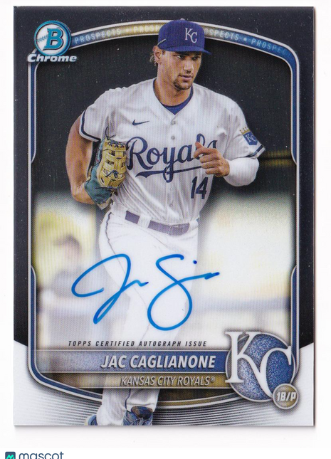 Jac Caglianone 2025 Topps Bowman Chrome #CPA-JCA Kansas City Royals