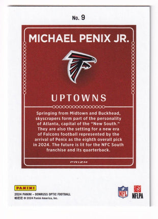 Michael Penix Jr. 2024 Panini Donruss Optic Uptowns #9 Atlanta Falcons RC