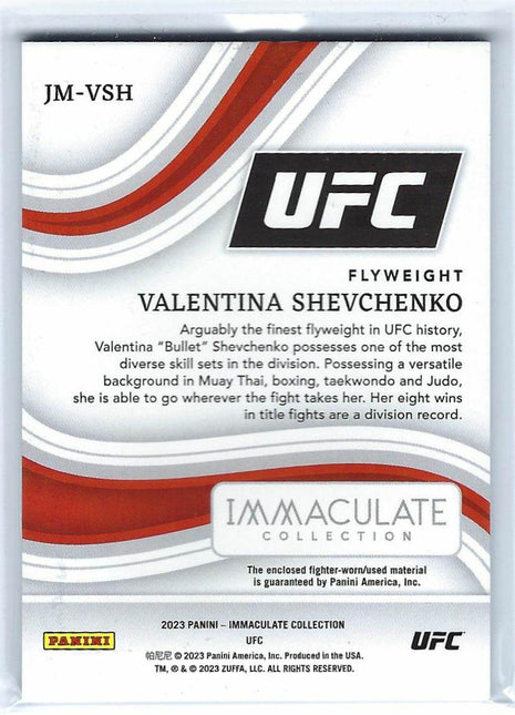 Valentina Shevchenko 2023 Panini Immaculate Collection UFC #JM-VSH 06/10 Sports Bra Patch