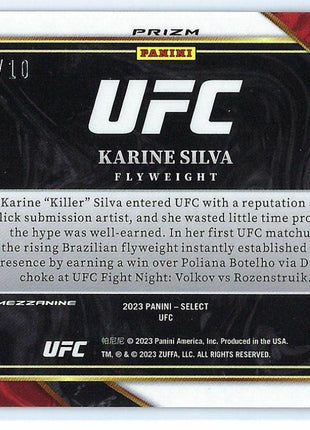 Karine Silva 2023 Panini Select Prizm Mezzanine #306 Gold Flash 07/10 RC