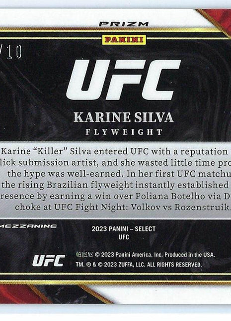 Karine Silva 2023 Panini Select Prizm Mezzanine #306 Gold Flash 07/10 RC
