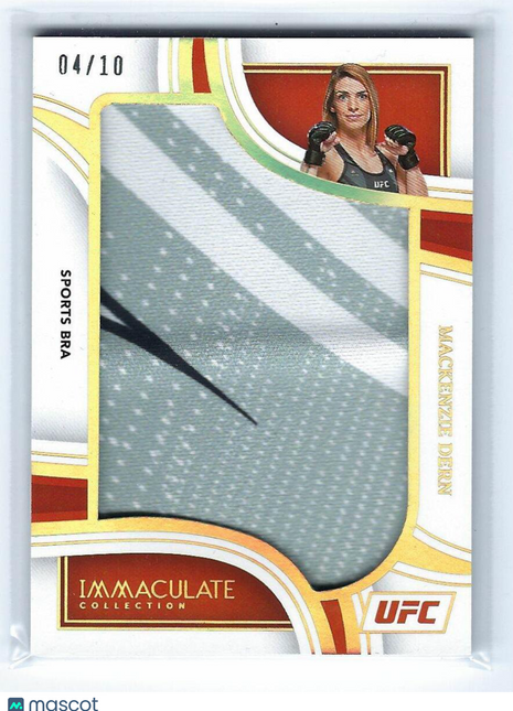 Mackenzie Dern 2023 Panini Immaculate Collection UFC #JM-MDN Sports Bra Patch Fighter-worn/used material 04/10