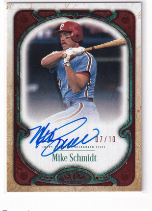 Mike Schmidt 2026 Topps Tier One #BCA-MS Philadelphia Phillies Base Tier One Autographs Red 07/10