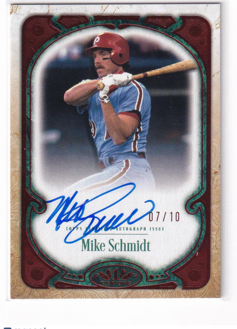 Mike Schmidt 2026 Topps Tier One #BCA-MS Philadelphia Phillies Base Tier One Autographs Red 07/10