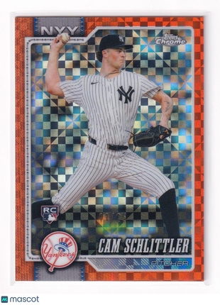Cam Schlittler 2026 Topps Chrome #262 New York Yankees Orange X-Fractor 11/25