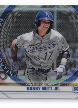 Bobby Witt Jr. 2020 Bowman Chrome Bowman Scouts Top 100 #BTP-25 Kansas City Royals Gold Refractor 08/50