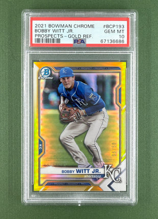 PSA 10 2021 Bowman Chrome Prospects Bobby Witt JR. #BCP193 Prospects Gold Refractor