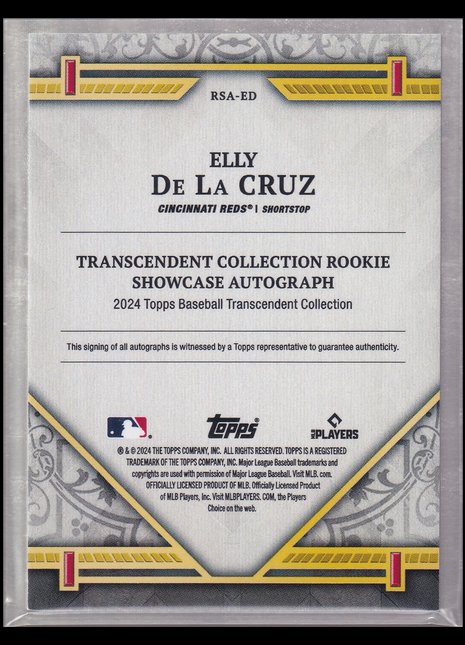 Elly De La Cruz 2024 Topps Transcedent Collection #RSA-ED Cincinnati Reds 09/10