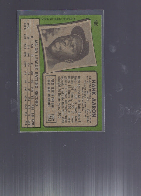 Hank Aaron 1971 Topps #400 Atlanta Braves