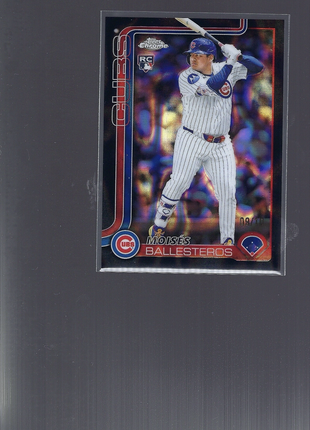Moises Ballesteros 2025 Topps Chrome Update Series #USC93 Chicago Cubs Black Refractor 09/10 RC