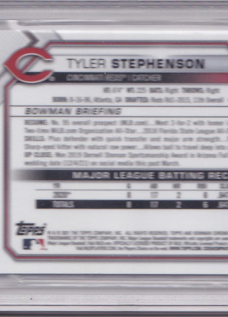 Tyler Stephenson BGS 8 2021 Bowman Chrome Red Refractors #87 1/5