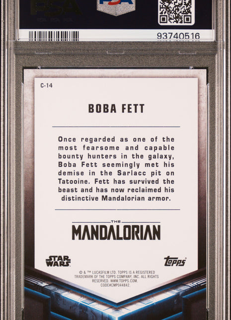 2021 Topps Star Wars The Mandalorian Season 2 Characters Boba Fett #C14 PSA 9