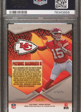Patrick Mahomes II PSA 10 2022 Panini Phoenix Flame Throwers #FT4 Yellow