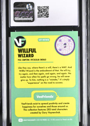 2023 VeeFriends Willful Wizard #VF-WWE English CGC 8.5 Emerald /555 GaryVee