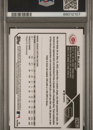 Matt Mclain PSA 9 2023 Topps Chrome Update Sapphire Edition #199