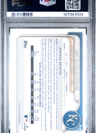 Jac Caglianone PSA 10 2024 Bowman Draft #BD8