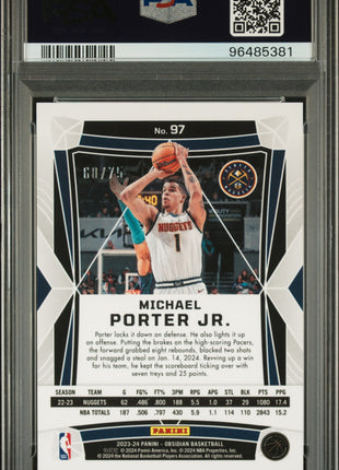 Michael Porter JR. PSA 10 2023 Panini Obsidian #97 Electric Etch Reggae Flood