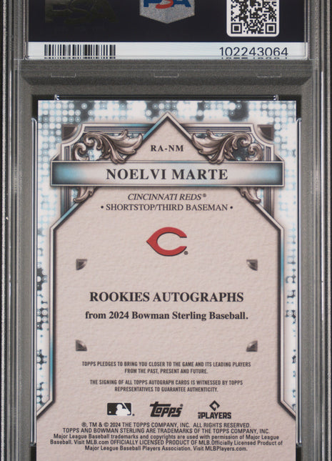 Noelvi Marte PSA 10 2024 Bowman Sterling Rookies Autographs #RANM Red Refractor