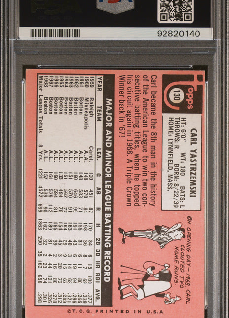 Carl Yastrzemski PSA 5 1969 Topps #130