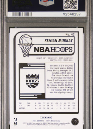 Keegan Murray PSA 10 2023 Panini NBA Hoops #42 Green